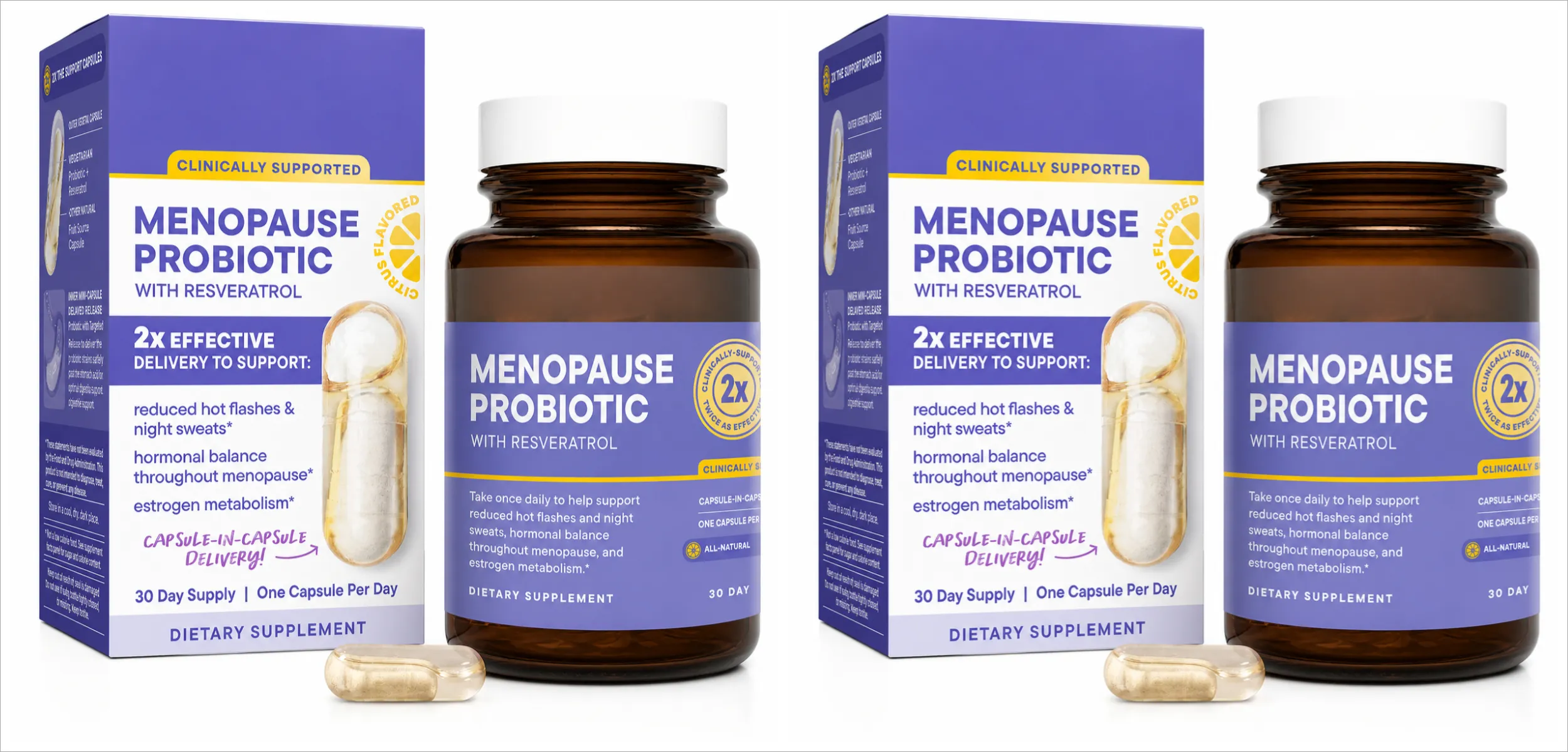 Menopause Probiotics for Women Hormonal Balance Hot Flashes Night Sweats Gut Health Resveratrol & Omega 30 Capsules — image 8