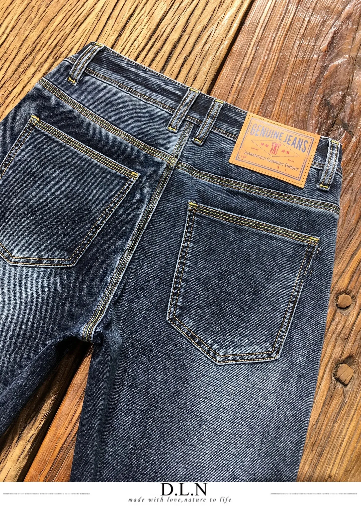 High Quality Trendy Summer 2026 New Arrival Denim Jeans for Men Trendy Blue Grey Casual Stretch Slim-fit Stretch Pants Trousers — image 5