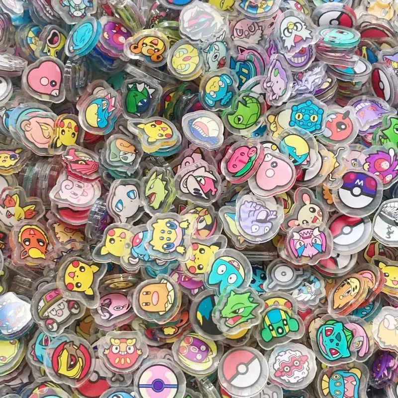 البوكيمون الاكريليك DIY بها بنفسك التصحيح Kawaii قلادة على شكل خاص قطع أنيمي الكرتون على الوجهين الطباعة المفاتيح دبوس المواد