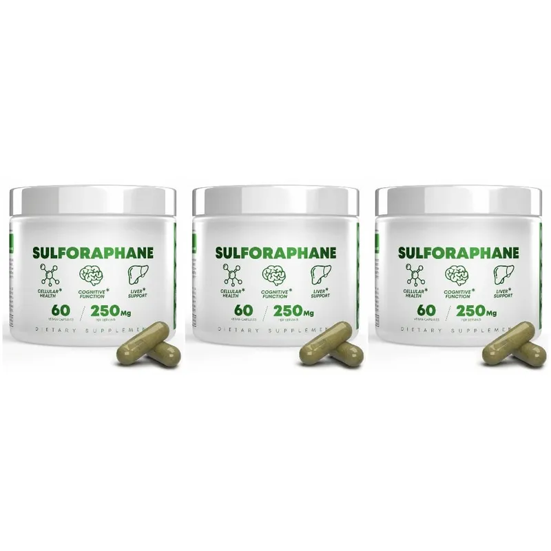 5 000mcg Sulforaphane From Broccoli Seed Extract Vegan Capsules with Myrosinase Immune Support 2-Capsule Serving 60 Count