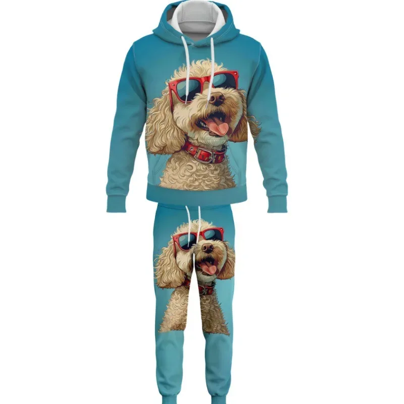 Fashion Animals Dog 3D Printed Autumn Hoodie Suit Men Sweatshirts Sweatpants Casual Two Piece Tracksuit Set Men's Clothing