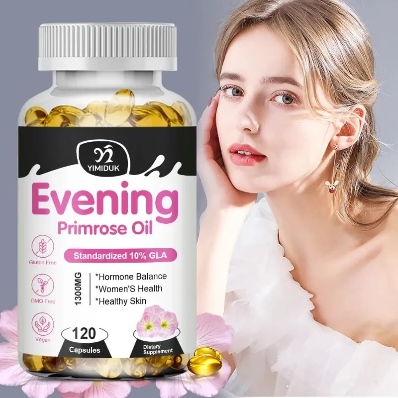 Aceite de onagra 1300 mg con rico GLA y nutrientes esenciales Equilibra las hormonas apoya la comodidad de las mujeres y mejora la salud de la piel — image 6