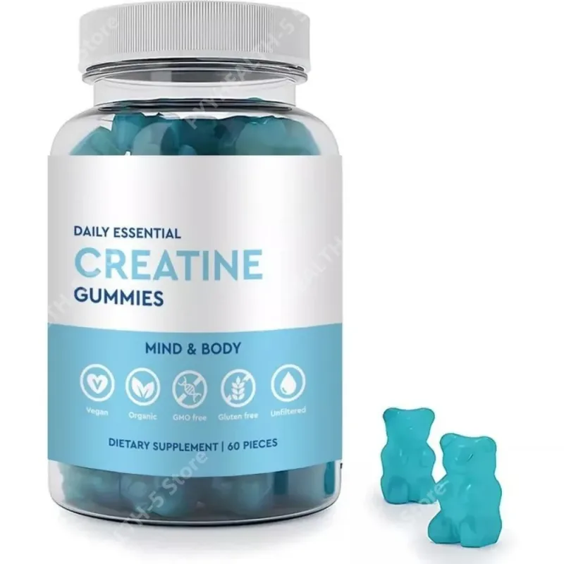 Creatine Gummies มังสวิรัติปลอดจีเอ็มโอปราศจากกลูเตนน้ำตาลต่ำออร์แกนิกรองรับประสิทธิภาพการกีฬาสำหรับผู้ใหญ่ Unisex 60 นับ