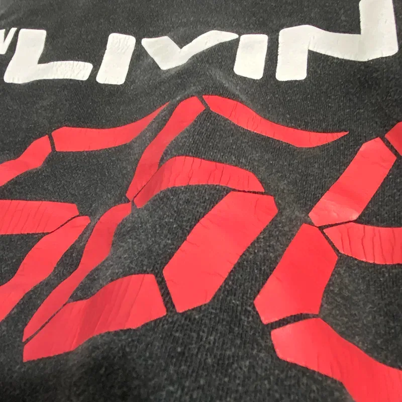 Autumn Winter Classic Overlapping Logo Print Saint Sweatshirts Men Women Couple Colorful Letters Graffiti Washed Black Pullovers — image 20
