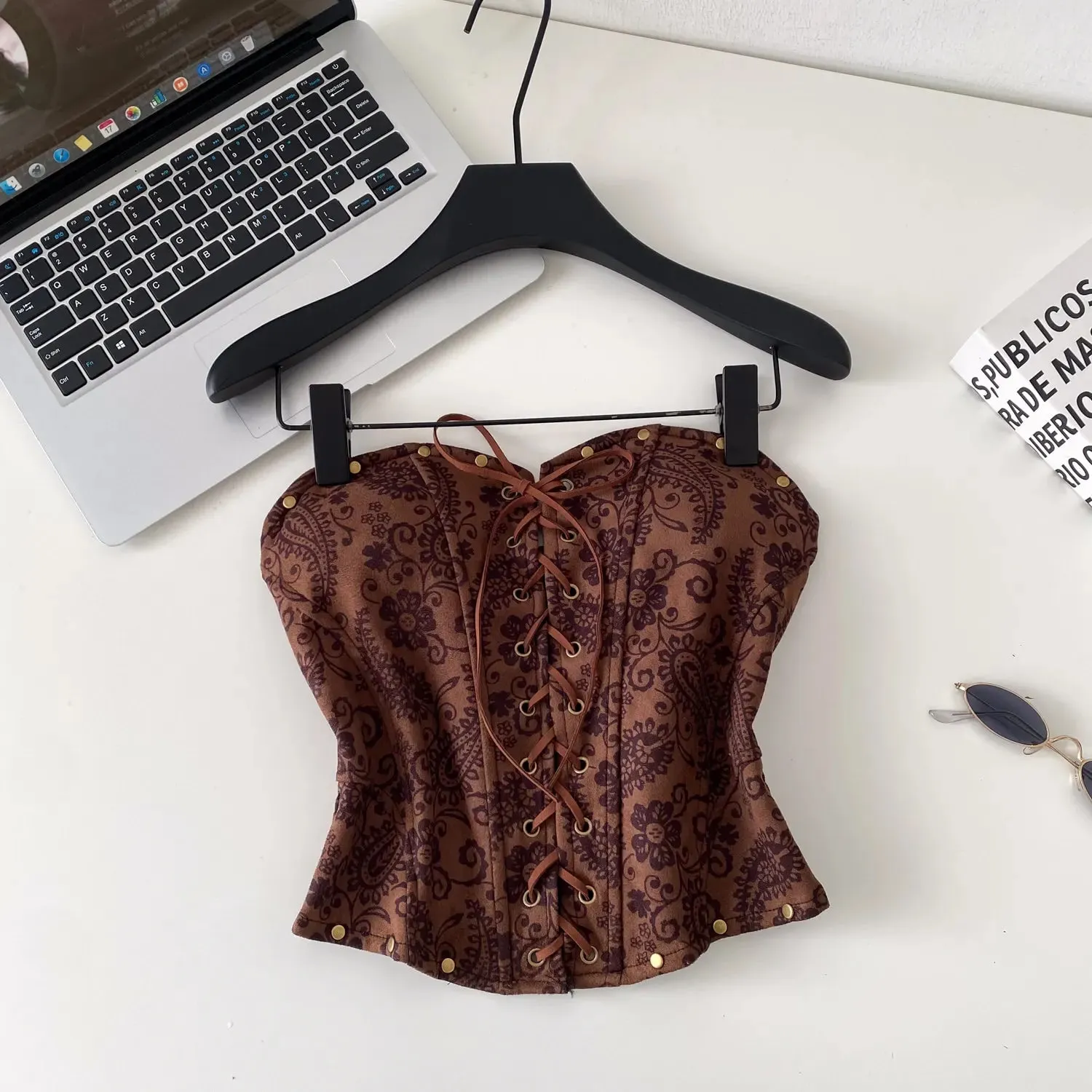 Sexy Leopard Paisley Print Top Spicy Girl Lace Up Stretch Bodycon Strapless Tank Top Ladies Hotsweet Clubwear Camisole — image 8