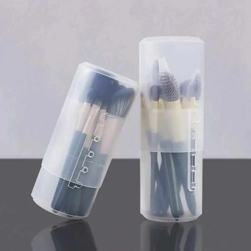 ใหม่โปร่งใสปรับความสูง PVC แปรงแต่งหน้าผู้ถือจัดเก็บถ้วยพร้อมฝาปิดกันฝุ่นแป้งแพคเกจกล่อง — image 3