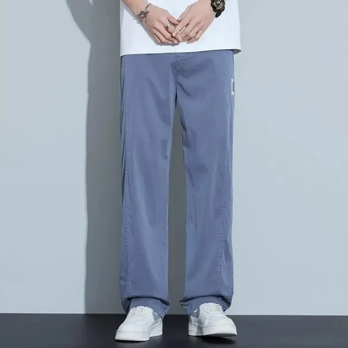 Men's Summer Thin Lyocell Jeans Ice Silk Drape Wide-Leg Pants Loose Straight-Leg Elastic Ultra-Thin Trousers Sizes M-5XL — image 10