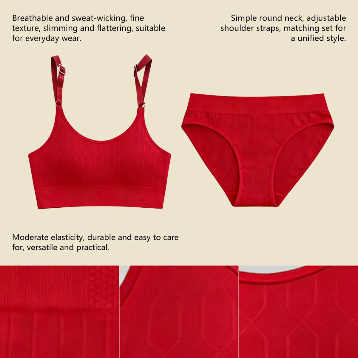 High Waist Thin Strap Lingerie Set Soft Push Up Comfortable Breathable Thin Strap Bra with Stylish High Waist Underwear — image 3