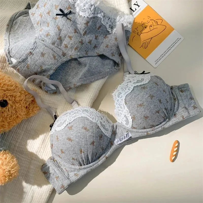 Sexy Lace Lingerie Set for Women Push Up Bra & Panty Set Summer Cute Underwear — image 9