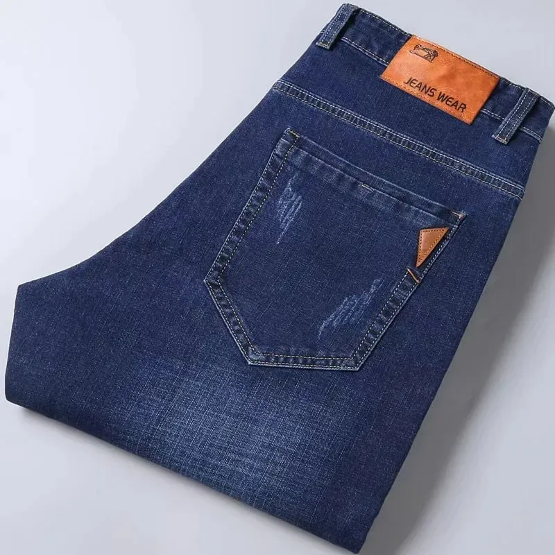 2026 NEW Men Men's Fashion Business Jeans Classic Style Casual Stretch Slim Jean Pants Male Brand Denim Trousers Black Blue Me — image 5
