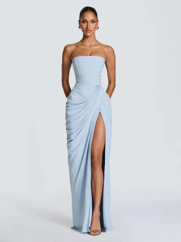 Elegant Scarf Collar Sling Women Summer Dress Solid Sleeveless Off-shoulder Slim Maxi Dresses 2026 Lady Chic Evening Party Gown — image 13