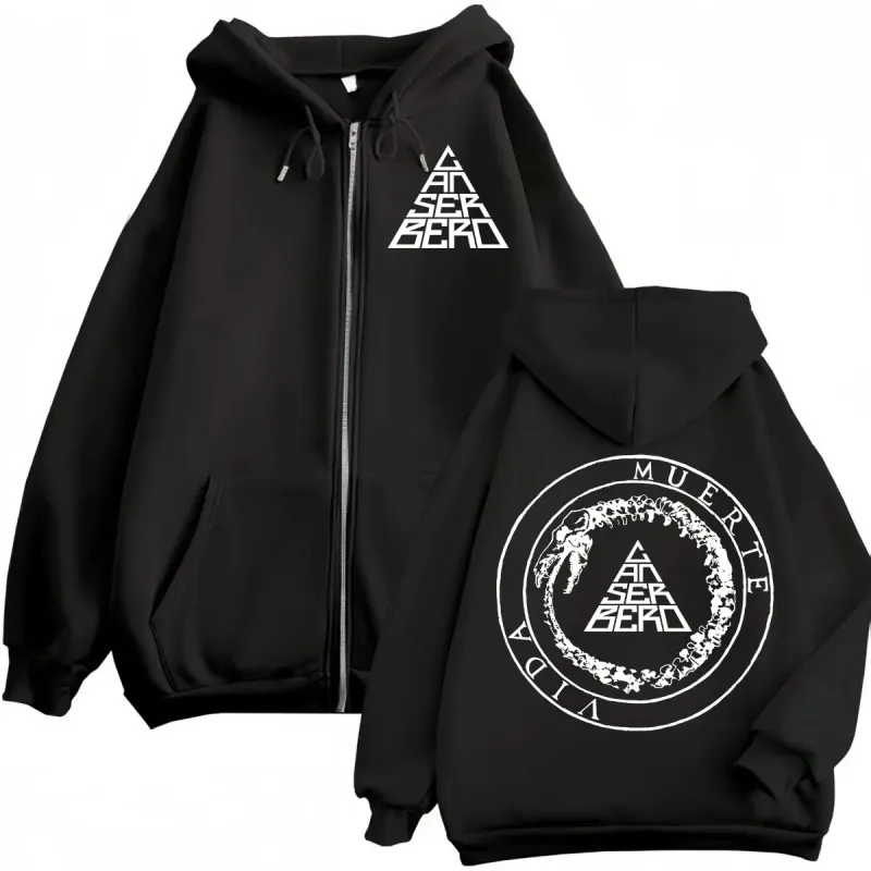 Canserbero Allt vi behöver är kärlek Muerte Vida Merch Zipper Hoodie Herrmode Hip Hop Zip Up Sweatshirts Casual Fleece Pullovers — image 18