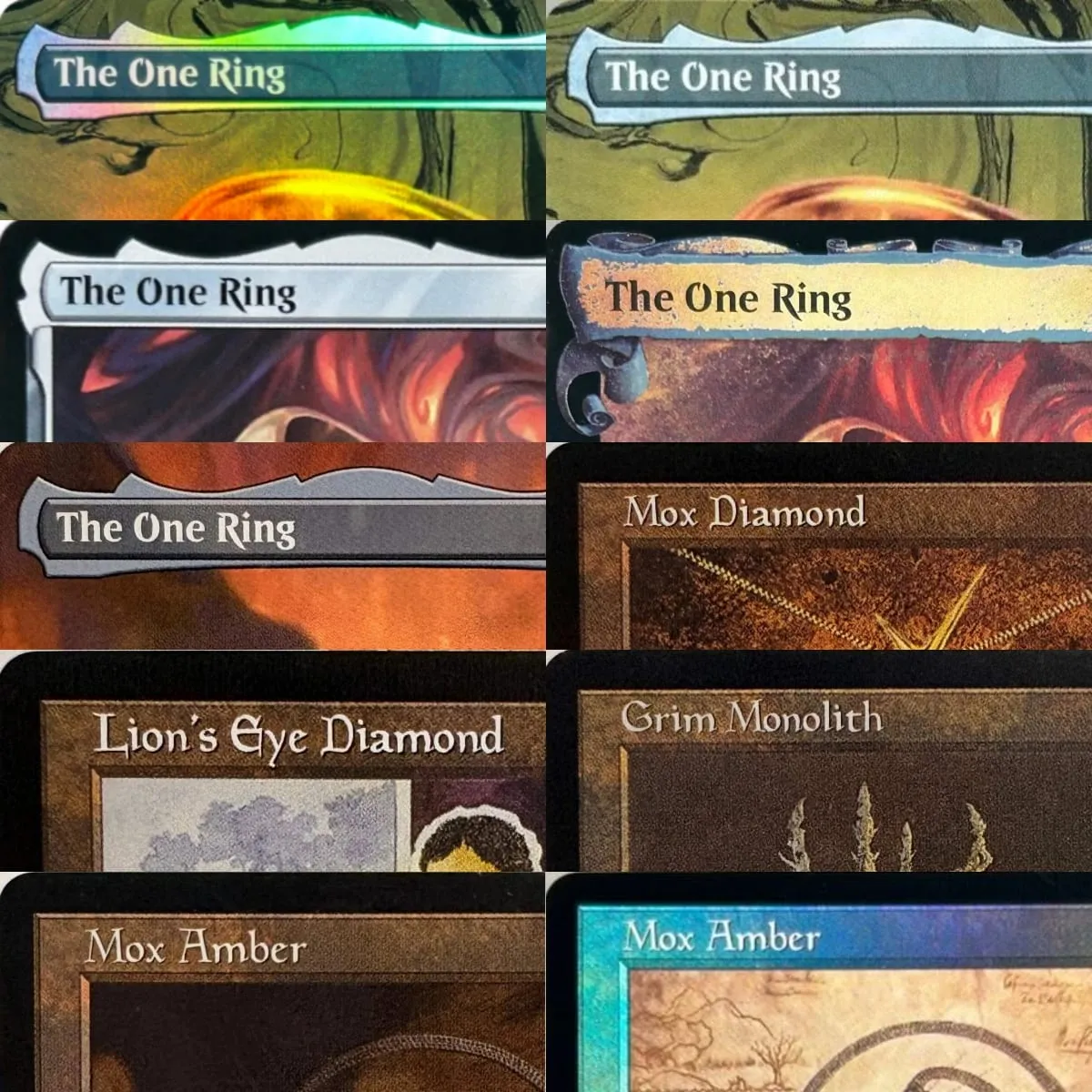 LK3 Lion's Eye Diamond Mox Amber Mox Diamond Sol Ring The One Ring Grim Monolith High-Quality TCG Proxy Cards (Black-Core) — image 1