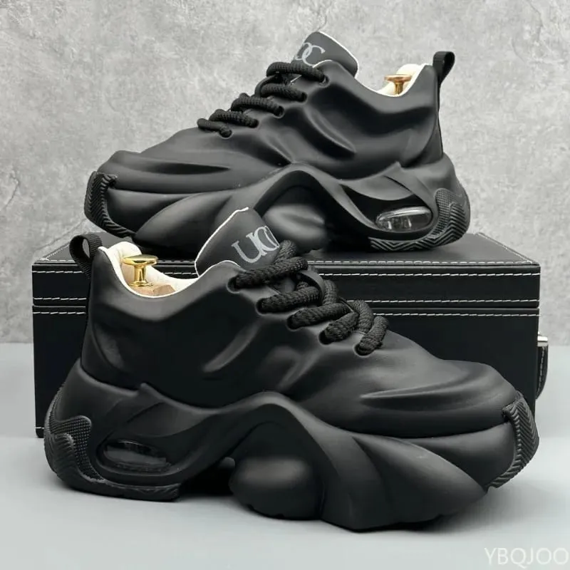 Hot Selling Men's Shoes in Plus Size Design New Thick Soled Fashionable and Versatile Sports Vulcanized Shoes with Temperament — image 2