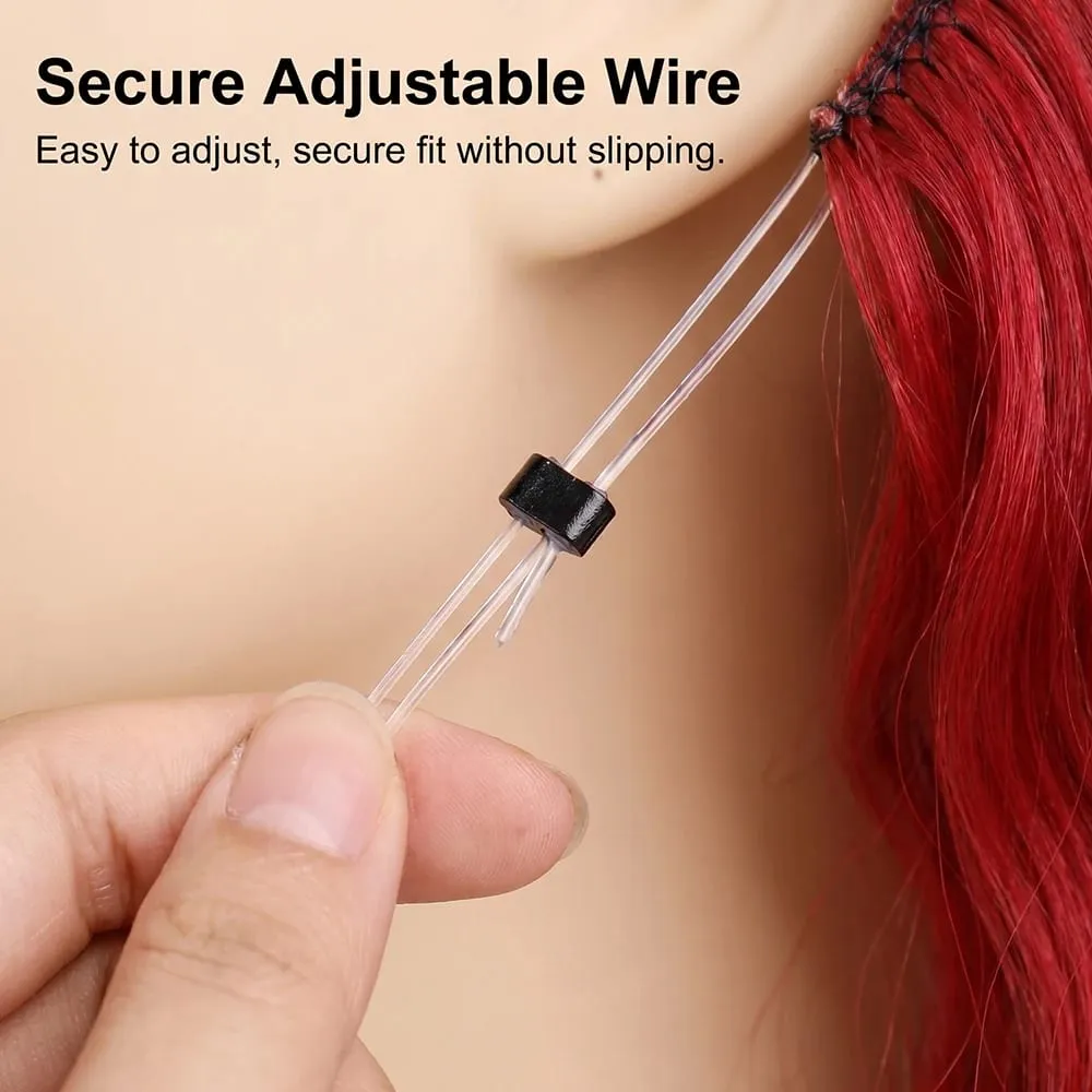 26" Invisible Wire Hair Extensions Curly Burgundy No Clip Synthetic Hairpiece Women Natural Heat Resistant Fiber Hairpieces — image 3