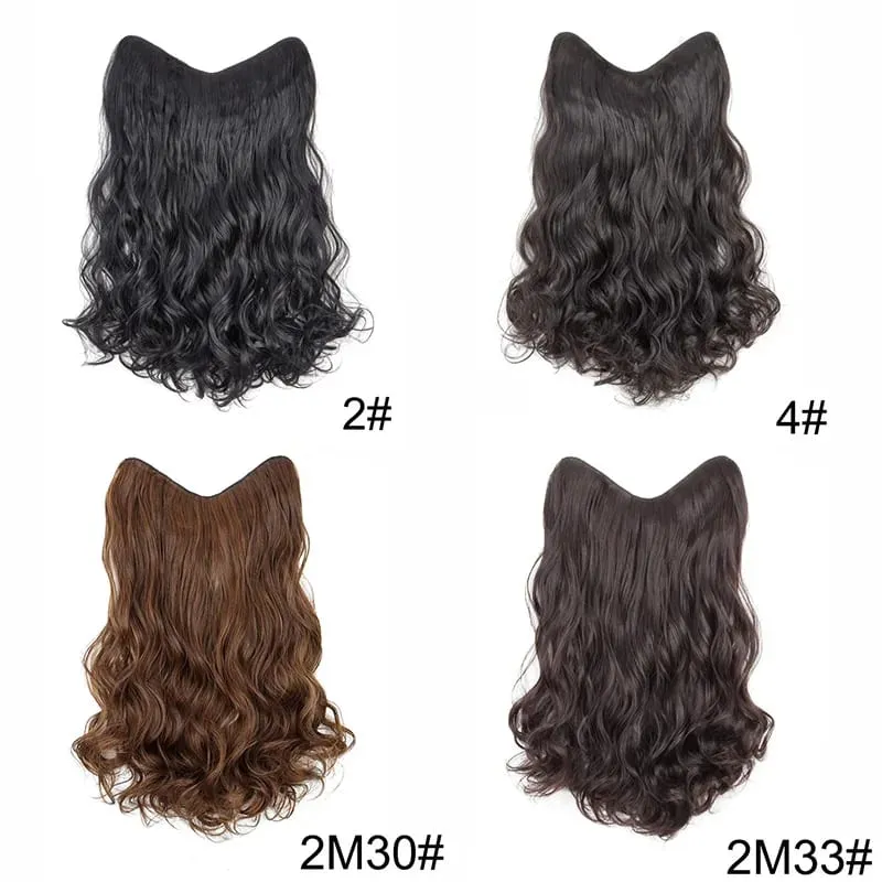 20Inch Synthetic Long Curly Wavy Hair Extension Fluffy Increase Volume Extension Hairpiece for Women Daily Use — image 4
