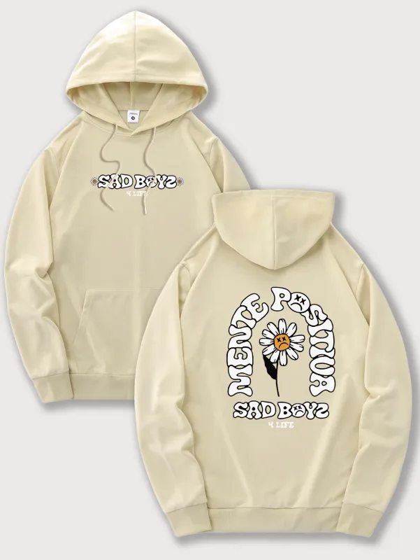 Singer Junior H Sad Boys Positive Mind Funny Print Hooded Men Women Y2k Hoodies Oversized Sweatshirt Hip Hop Unisex Streetwear