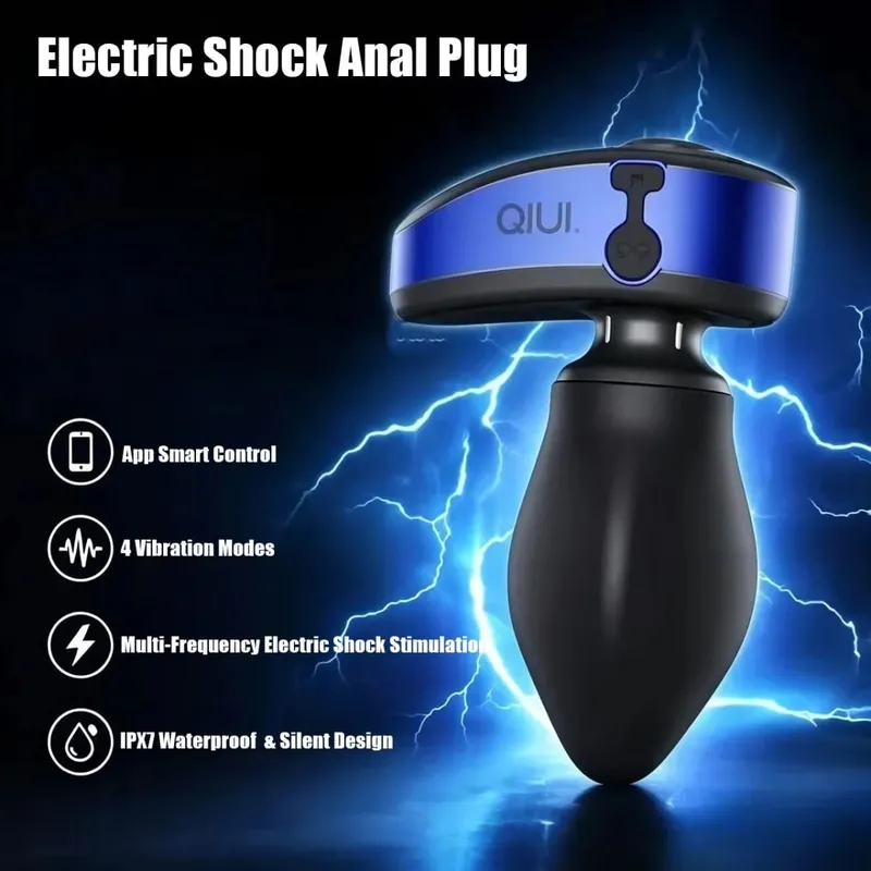 APP Remote Control Anal Plug Electric Shock Vibration Butt Plug Expansion Adjustable Diameter Anal Plug Lock Sex Toys