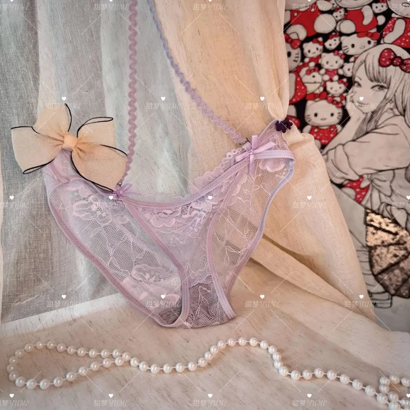 Ladies Halter Neck Bra Set Purple Cross Strap Butterfly Detail Push Up Lingerie Suit 32-38AB Daily Fashion Inner Wear