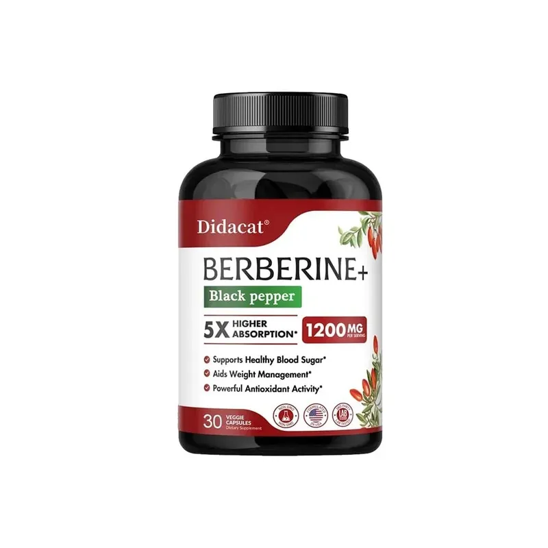 1200 mg Premium-Berberin-Ergänzungskapseln unterstützen das Immunsystem, Herz-Kreislauf, Herz und Magen-Darm-Wohlbefinden