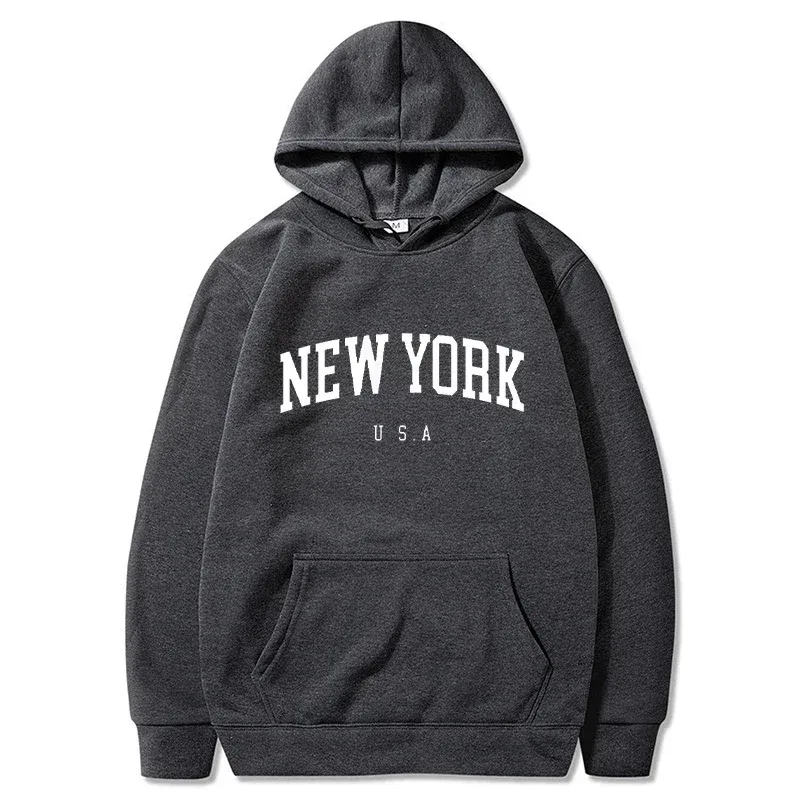 Women New York U.S.A City Hoodies Fashion Letter Printed Graphic Sweatshirts Loose CasuaMen l Harajuku Hooded Pullover Sportwear — image 9