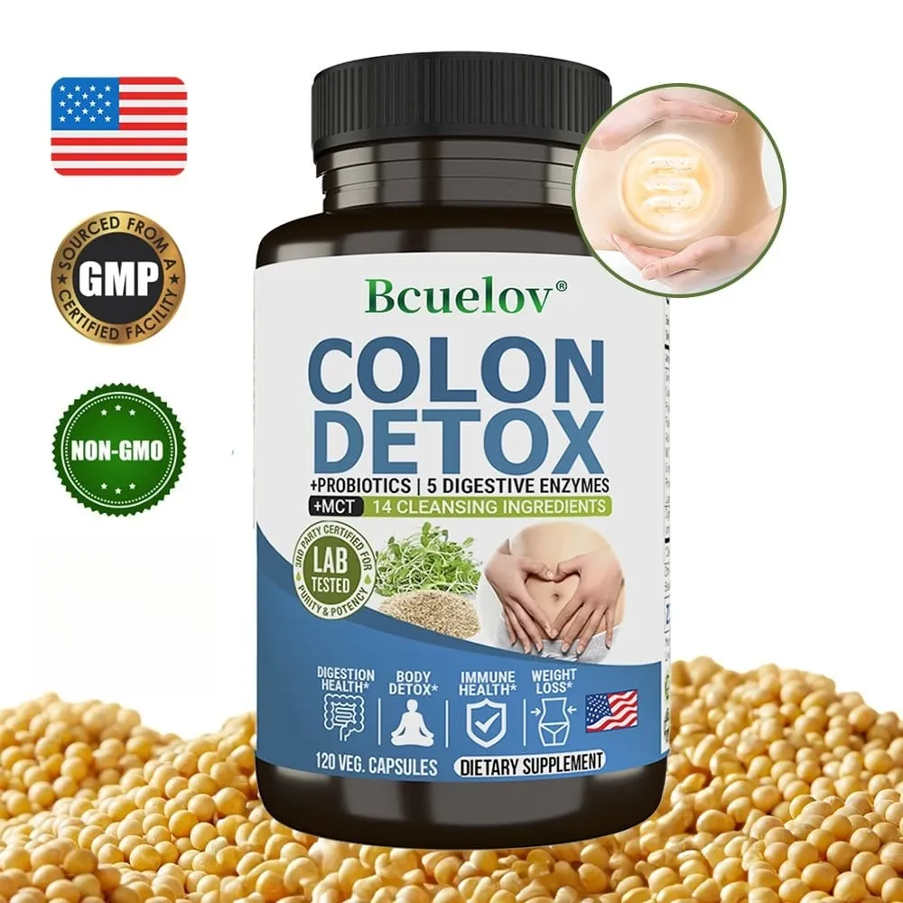Colon Cleanser Detox Supplement - Bowel Cleansing & Probiotics - Natural Digestion Constipation & Bowel Relief Bowel Health — image 1
