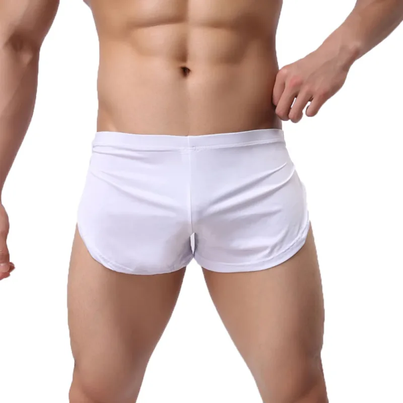 Male Panties Underwear Boxers Breathable Men Boxer Pajamas Side Split Underpants Cueca Homem Shorts Sleepwear — image 4