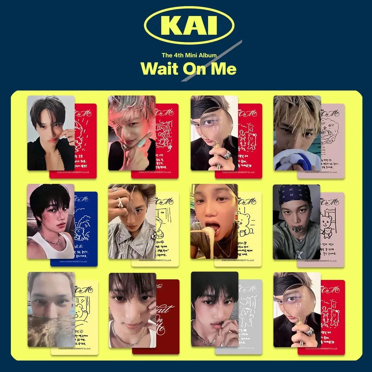 5/6PCS Kpop Hot Idol Group EXO Member KAI New Album "Wait On Me" HD Photocards Kim JongIn High Quality Fans Collect Small Cards — image 4