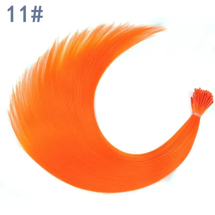 Extensiones de cabello en barra I-Tip de color sintético, 50 hebras por paquete, pelo liso de 16 pulgadas para mujeres, postizos de fibra de alta temperatura — image 17