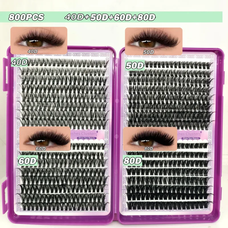 40D-150D Lashes Cluster DIY Lash Extension Mixed Tray Clusters Ögonfransar Fluffig Volym Individuella Fransar Cat Eye Lash Extension — image 8