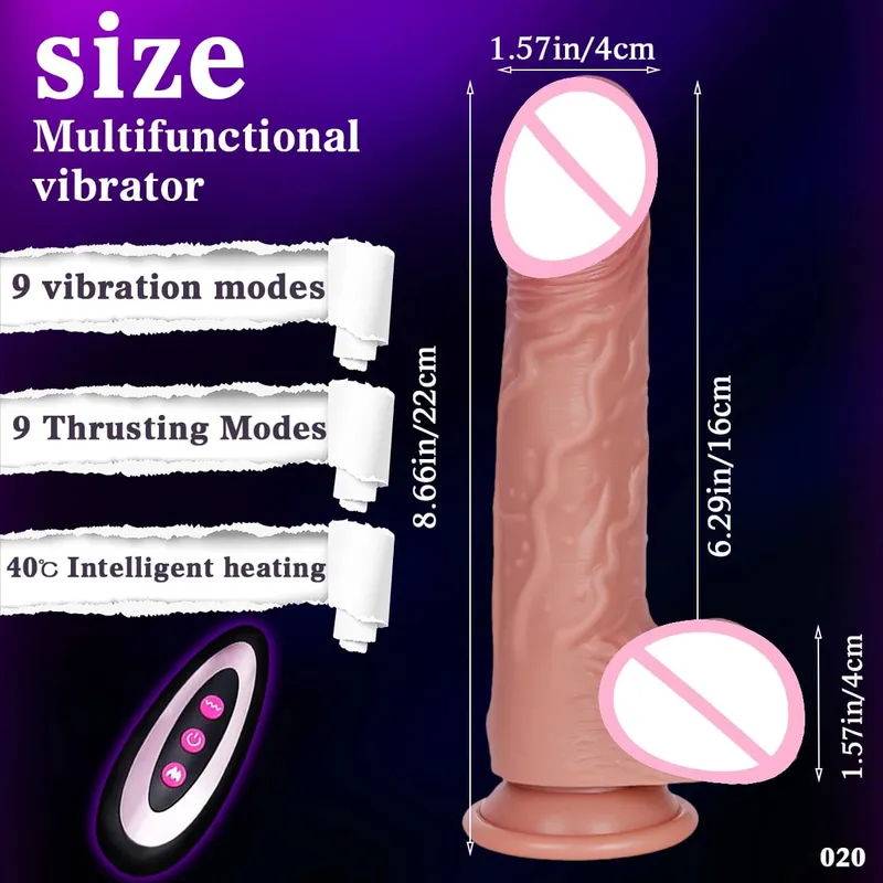 22cm Vibrating Dildo Men Women Adult Sex Toys 10 Vibration Modes Realistic Huge Dildo Vibrator Powerful Suction Cups For Adults — image 11