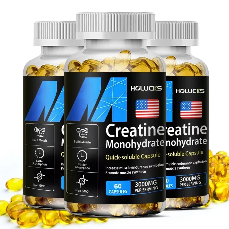 High Potency Creatine 3000mg Supplement for Brain & Muscle Cell Energy Increases Power Output & Exercise Performance Non-GMO
