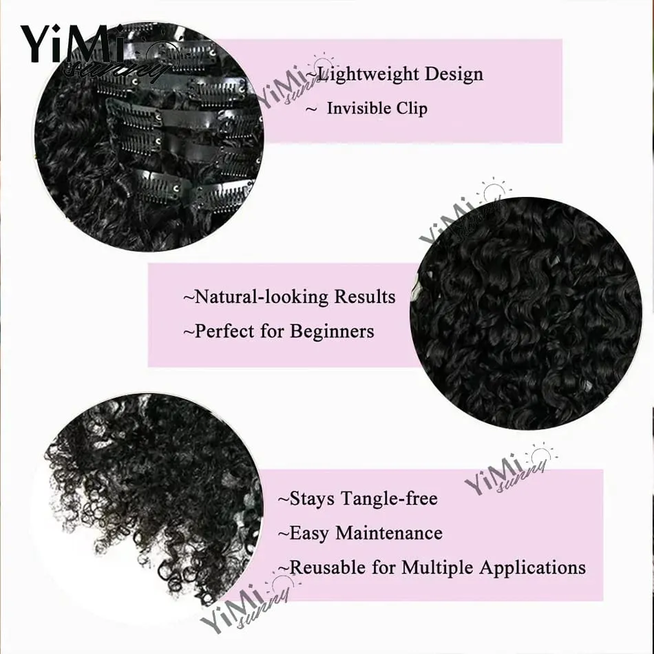 120G/Set Invisable Edge Clip Ins Human Hair Extensions Seamless Kinky Curly Injected PU Tape Weft Clip Ins Human Hair For Woman