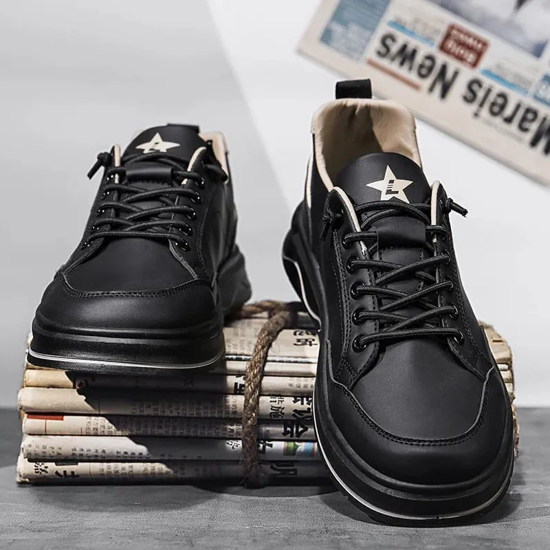 Spring Summer Men Sneakers Breathable Casual Board Shoes Platform Chunky Slip-On Lightweight Walking Footwear Trendy Male — image 2
