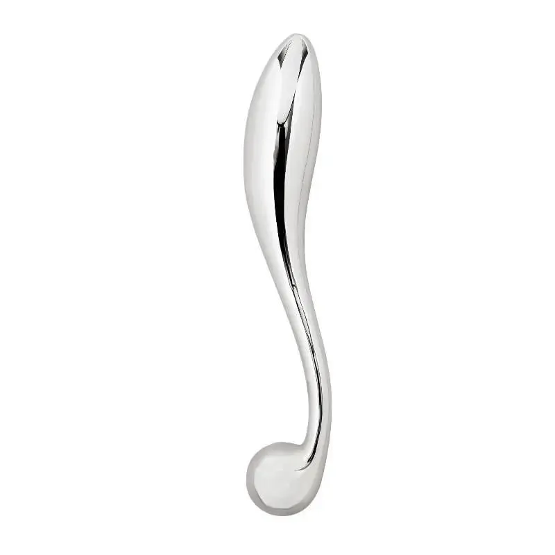 Stainless Steel Double Dildo G Spot Anal Beads Butt Plug Metal Fake Dildo Anal Plug Sex Toys For Male Female