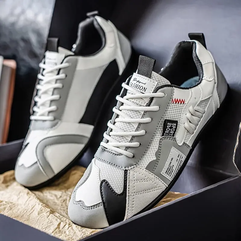 Men's Trendy Black and Gray Color-Blocked Mesh Breathable Casual Sports Shoes Summer Thin Retro Forrest Gump Shoes Lightweight Soft-Soled Shock-Absorbing Non-Slip Versatile Wear-Resistant Men's Shoes