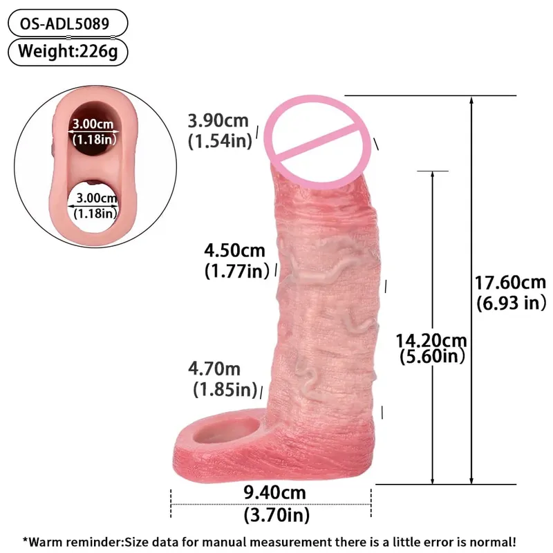 Penis Extender Device Cover Sleeve Girth Enhancement Pleasure Dildo Sheath Adult Sex Toys For Men Reusable Condom 18+ — image 19