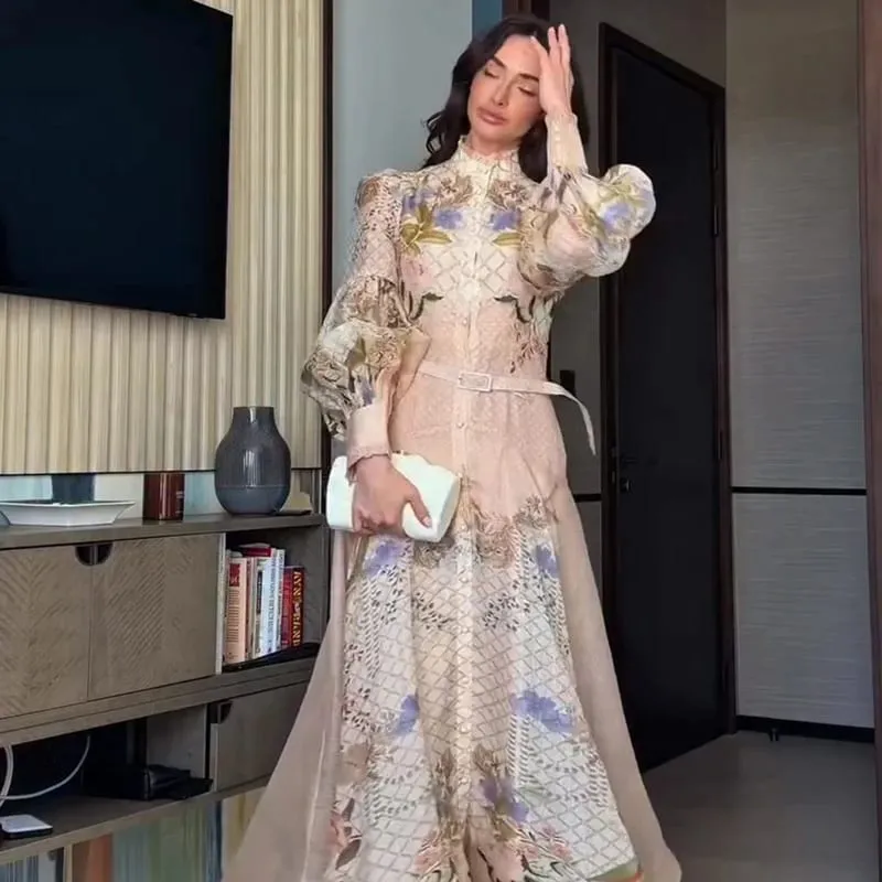 Printed Women's Maxi Dresses O-neck Big Swing Oversized Dress Irregular Hem Dresses Bohemian Female Robes Loose Partywear New — image 5