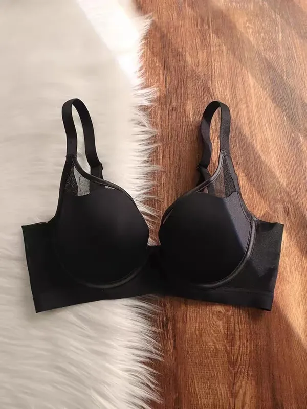 Plus size sem costura fina push up lingerie para mulheres seios grandes parecem menores sutiã anti-flacidez macio underwire — image 8