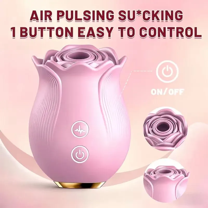 Rose Shape Vagina Sucking Vibrator Intimate Good Nipple Sucker Oral Licking Clitoris Stimulation Powerful Sex Toys for Women — image 4