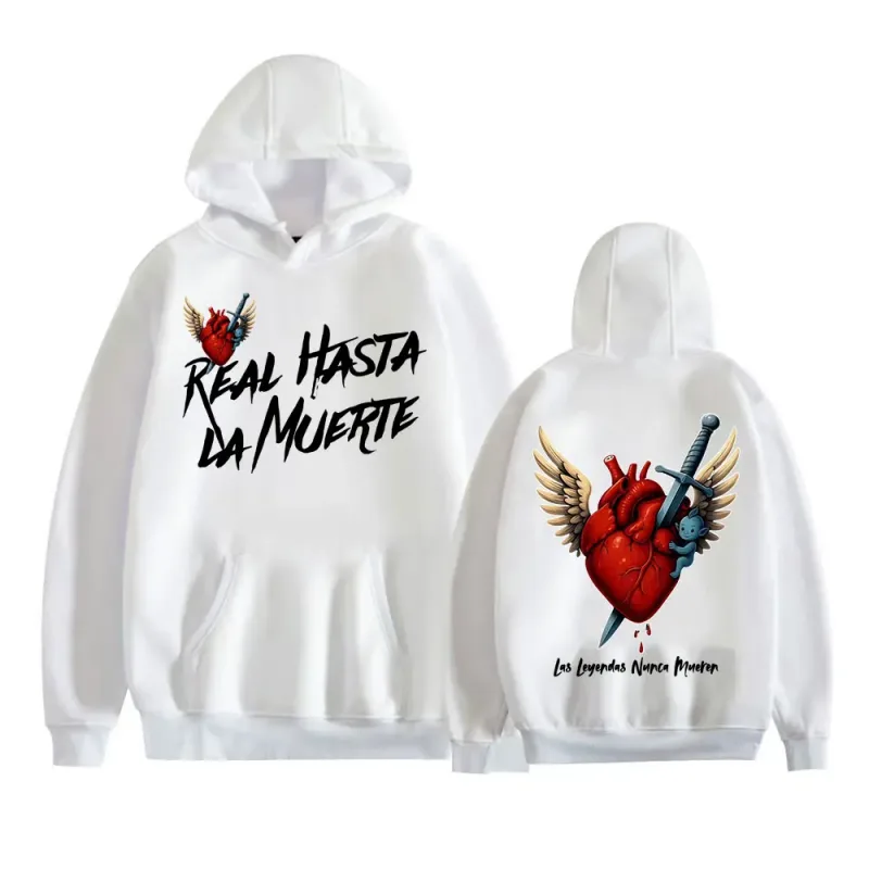Anuel AA Rhlm 2 Real Hasta La Muerte Heart Hoodies Men Women Fashion Retro Bodywarmer Sweatshirts Casual Fleece Oversized Hoodie — image 5