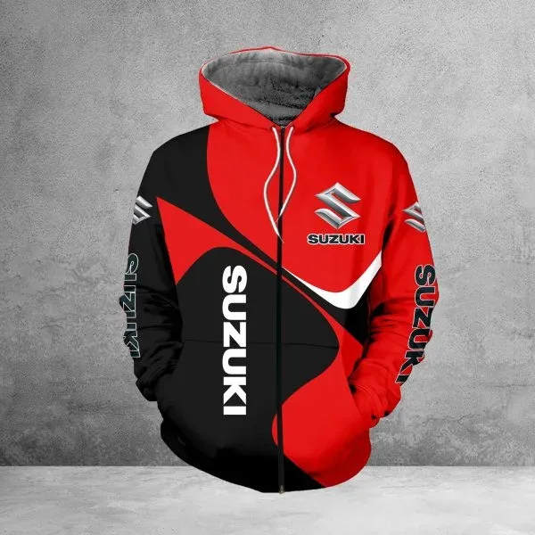2026 New Suzuki Logo Hooded Sweatshirt Motorcycle Enthusiast Jacke Sweatshirt Outdoor Sportswear Autumn Winter Men Women Coat — image 2