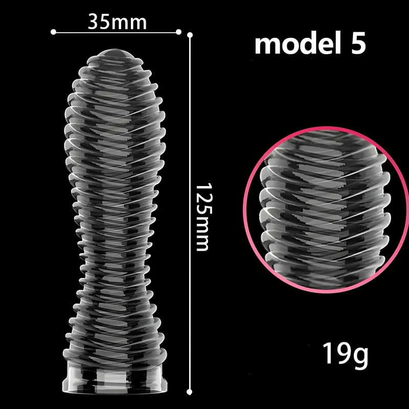 Penis Covers Extender Men's Condoms Crystal Penis Condoms Finger Cock Ring Adult Sex Toy For Sex Male Longer Lasting — image 12