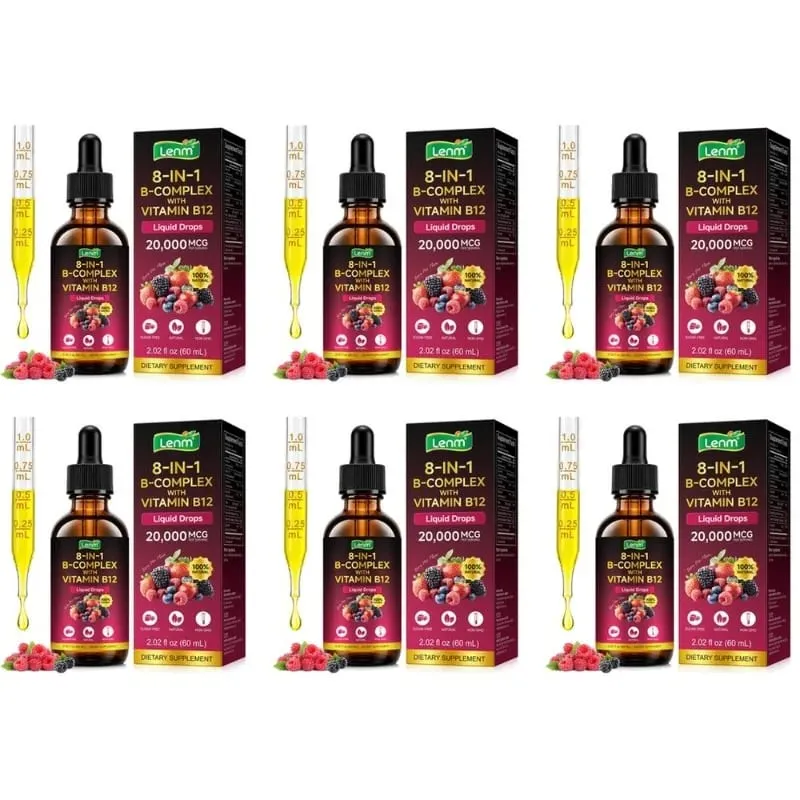 Lenm B Complex Liquid Drops 8-in-1 with B12 2000mcg B1 B2 B3 B5 B6 B7 Folate for Energy & Metabolism Support Sugar-Free 60ML — image 12