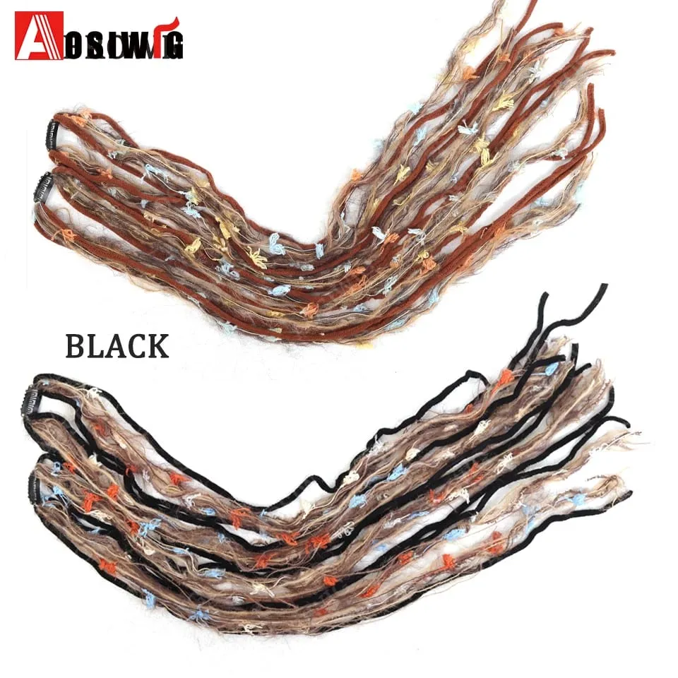 Colorful Rope Braided Hair Clip In Extensions Black Natural Hair Dreadlock Hair Pieces Bohemian Hair Accessories For Women Daily — image 3