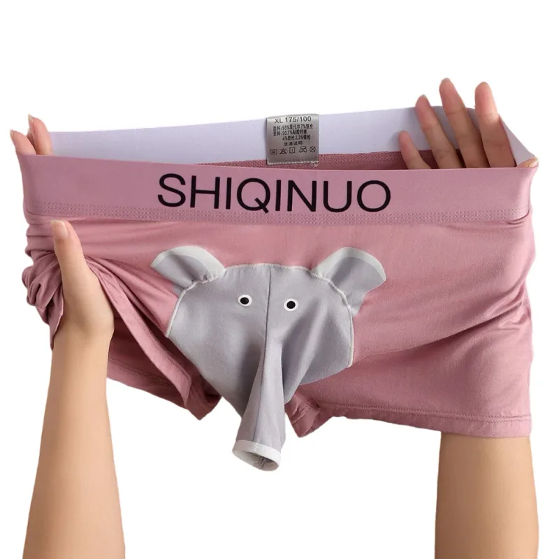 Cueca boxer masculina com estampa de elefante, cueca elástica com cintura 3d, macia, respirável, sono diário, casa, roupa íntima confortável — image 5