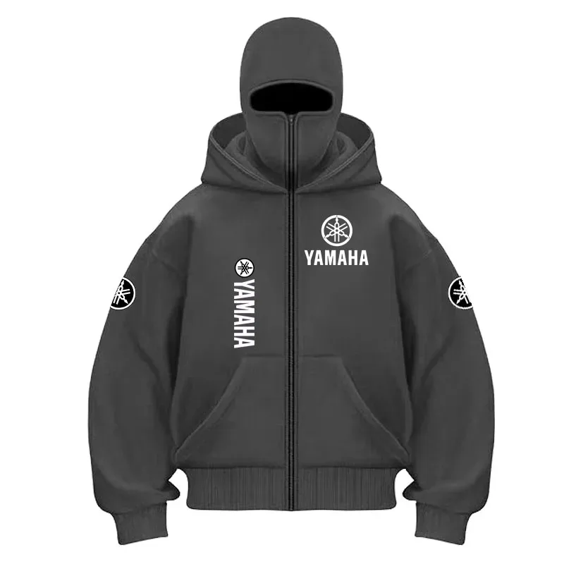 yamaha logo Printed Cotton Cycling Mask Zipper Hoodie Men and Women Autumn and Winter New Style Fashion Casual Retro Cycling Jer — image 11