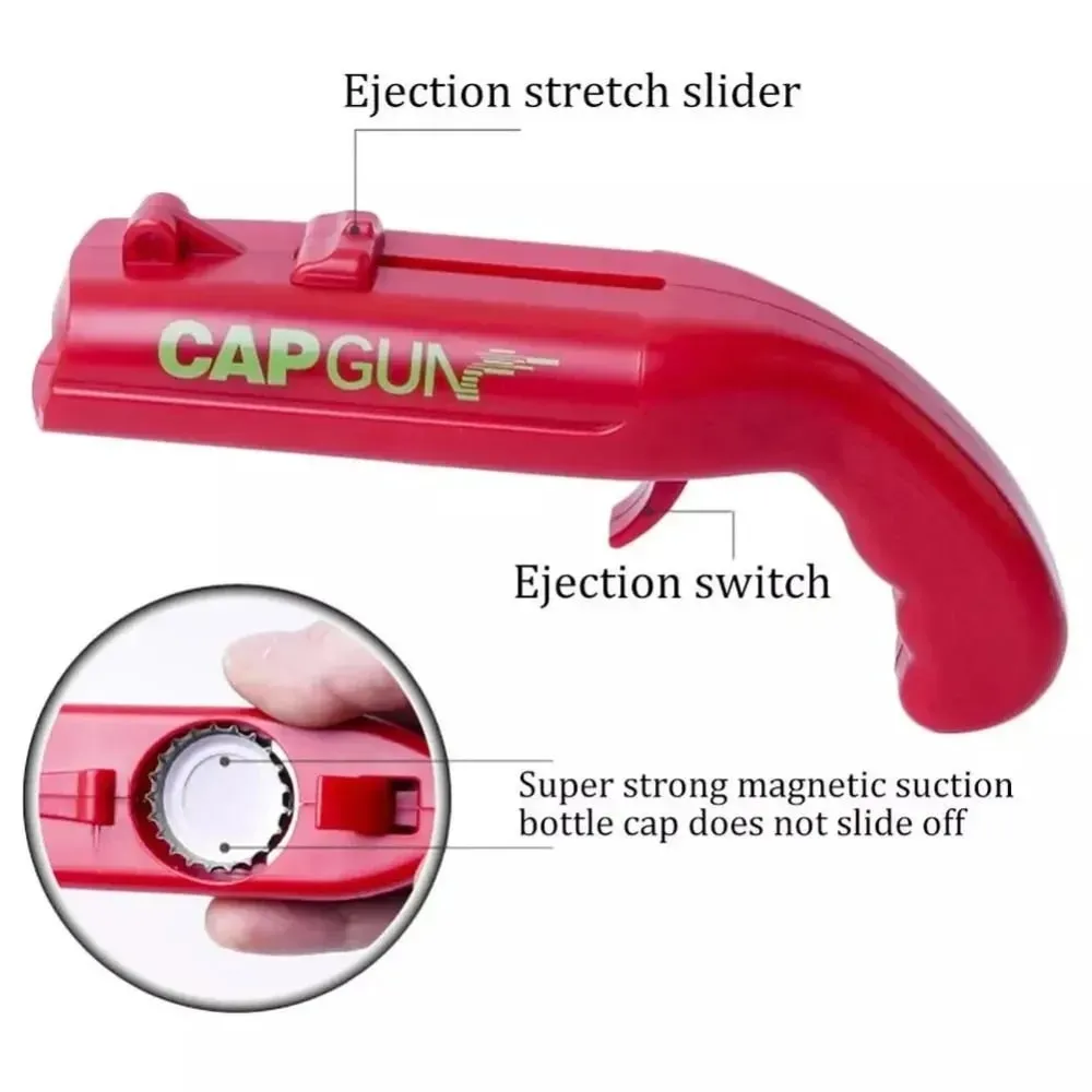 Portable Creative Cap Gun Flying Cap Launcher Beer Bottle Opener Novelty Fun Beverage Opener Tool Kitchen Party Gift Accessories — image 7