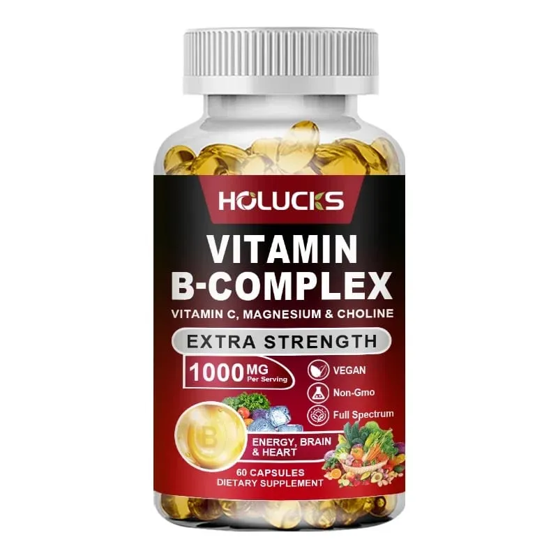 Yimiduk Premium Vitamin B Complex Supplement with Biotin & Folate for Promotes Healthy Hair Skin & Hormone Balance Vegan