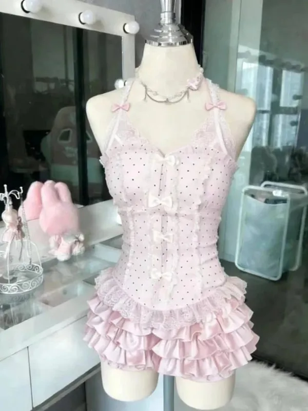Japanese Style Lolita 2 Piece Set Y2k Mini Skirt Woman Harajuku Sweet Kawaii Print Dress Tops Korean Fashion Elegant Dress — image 16